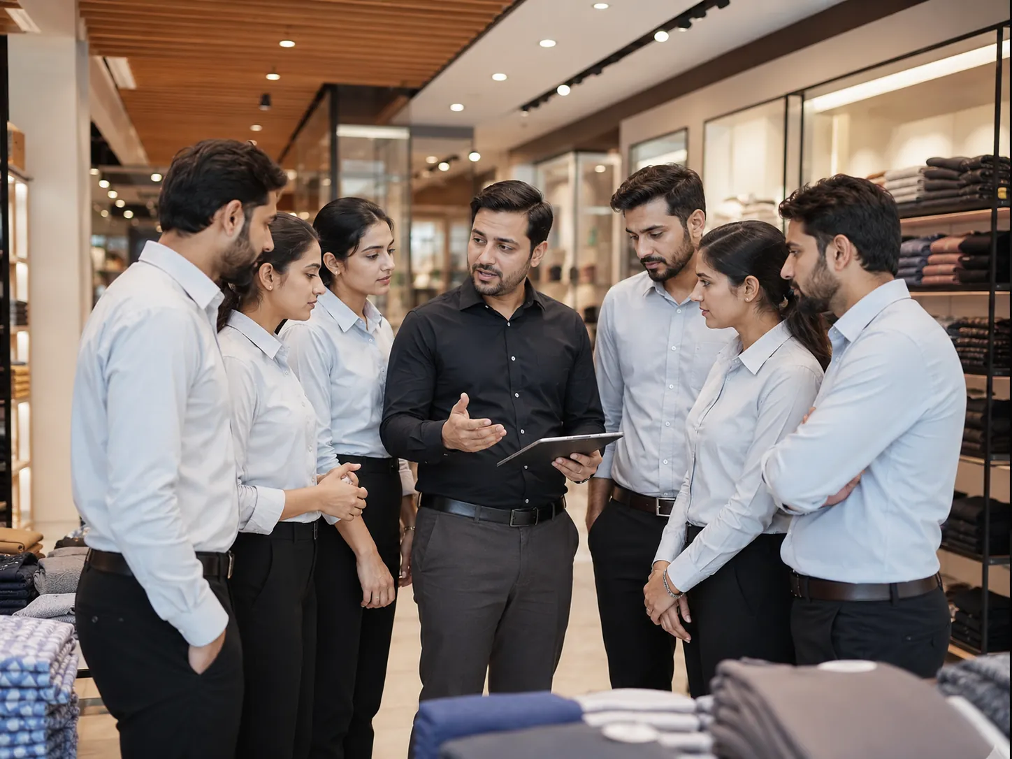 Pakistani retail leadership team reviewing store operations