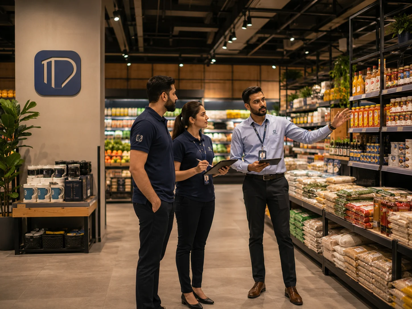 Pakistani retail team briefing and store management discussion
